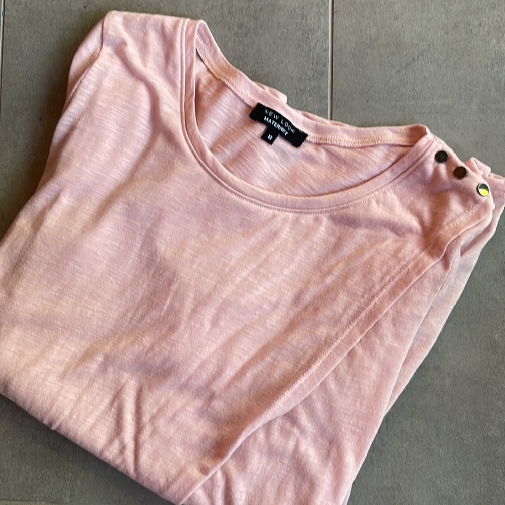 New Look Maternity Nursing Top UK 12 US 8 Medium Long-sleeve baby pink